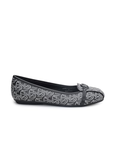 Image of U.S. Polo ASSN. Alina 2.0 Brown Monogram Print Ballerinas with Premium Upper