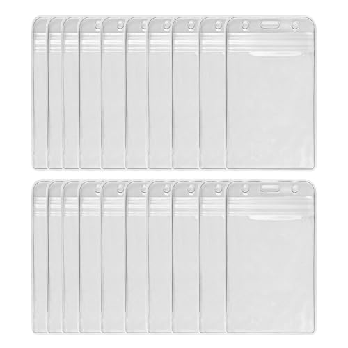 Porta credencial vertical de plástico VILLCASE para colgar tarjetas con cadena, 100 unidades