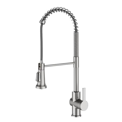 KRAUS Britt 2nd Gen Commercial Style Pull-Down Single Handle Kitchen Faucet in Spot Free Stainless Steel, KPF-1691SFS