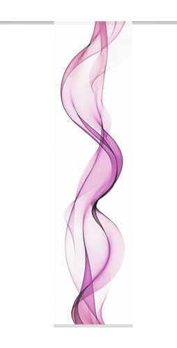 Home Fashion 87065 Edmonton - Panel japonés con impresión Digital (con Barra de contrapeso, rieles y sujeciones, 245 x 60 cm), poliéster, Morado, 245 x 60 cm