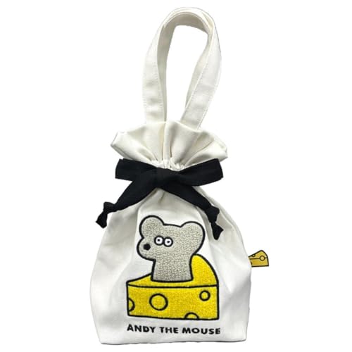 アイアップ ねずみのANDY 相良刺繍巾着（cheese）