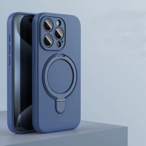 RNOZX For iPhone 16 Pro�p�}�O�l�b�g���܂肽���݃z���_�[�t���t�̃V���R���P�[�X���S�ȃX�}�z�J�o�[�iFor iPhone 16 Pro�p/�_�[�N�u���[�j