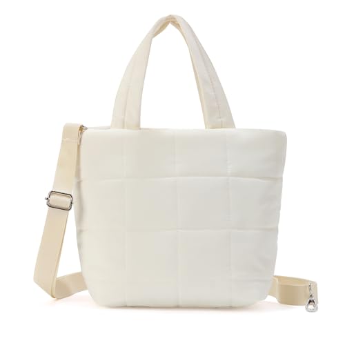 Zidoley Puffer Tasche Damen - Gesteppte Mini Tote Bag Mit Verstellbarem Riemen