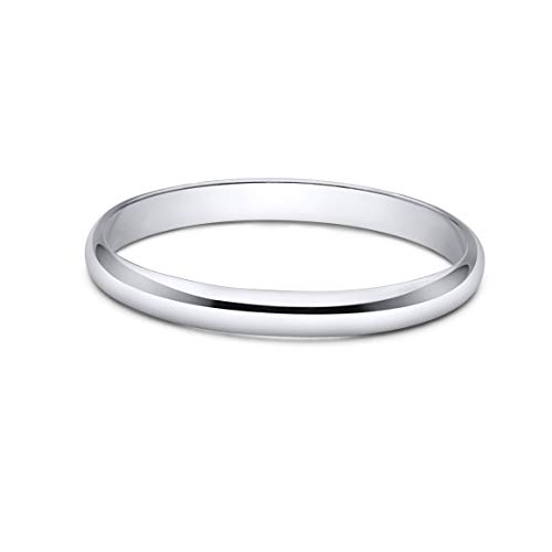 Sterling Silver Wedding Band 2mm Men or Women Bridal Ring Size 8 | Polished Finish | Tarnish Resistant