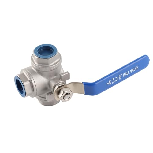 Válvula esférica de rosca fêmea de três vias DN20 de aço inoxidável com fácil operação, instalação p