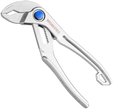 （03:30時点） WORKPRO ウォータポンププライヤー ミニウォータープライヤー 全長108mm 最大開口25mm クイックリリース調整タイプ 電気メッキ処理