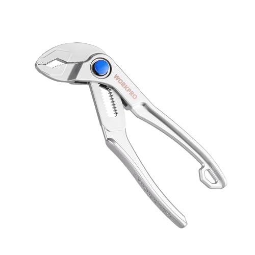 image for WORKPRO Mini Water Pump Pliers, 4-Inch Groove Joint Pliers, Fast Adjus