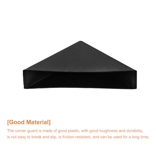 Image of uxcell 8Pcs Plastic Corner Protectors 12x70mm Right Angle Shape Glass Corner Guards Cushion for Corner Protection of Glass, Mirror, Tile, Black