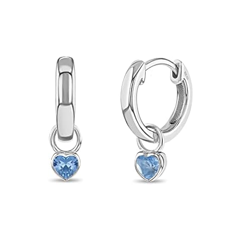 925 Sterling Silver Aqua Blue Heart Earrings Cover