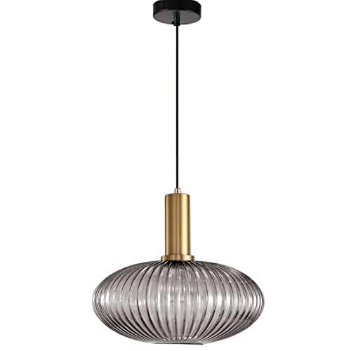 Lustre suspension en verre côtelé pour illuminer vos repas en douceur
