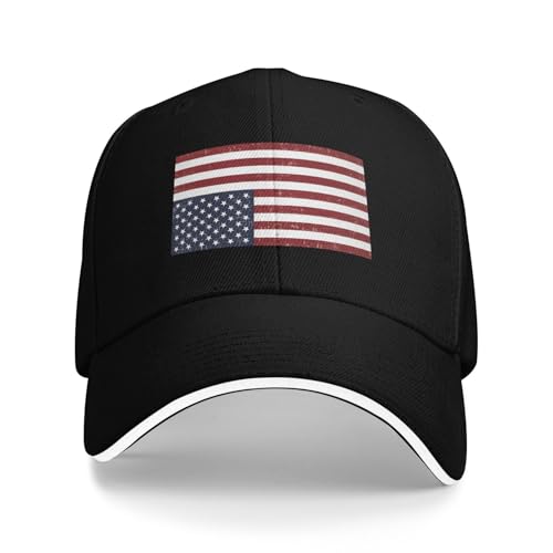 Upside Down America in Distress Hat Vintage Low Profile Baseball Caps Adjustable Fashion Dad Trucker Hats Black