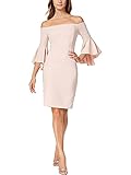 Calvin Klein Women's One Shoulder Solid Sheath Dress, Nectar, 8