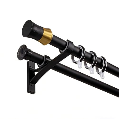 �_�u���J�[�e�����b�h �Ǖt�� �T�C�����g�����O�Ƌ����u���P�b�g�t�� �V���v���ȃG���h�t�B�j�A���t�� ���_���ȑ��p�J�[�e�����[�� ���r���O �Q������(Black,180CM)