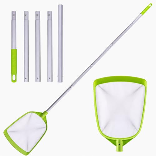 Sepetrel Pool Skimmer Net- Total Length 72 inches Ultral Fine Mesh Rake with Pole,Accessories for Cleaning Inground/Above Ground Swimming Pool, Pond,Spa and Hot Tub Leaf Debris