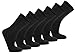 Produktbild 6 Paar Socken Bio 98% Baumwolle Organic Cotton Schwarz Grau ohne Naht (43-46, Schwarz)