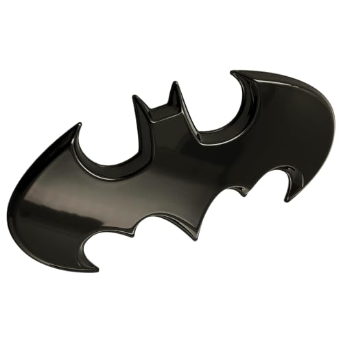 Image of Fan Emblems Batman 3D Car Badge - 1989 Batwing Logo (Black Chrome: 3.8 x 1.8 x 0.2 inches)