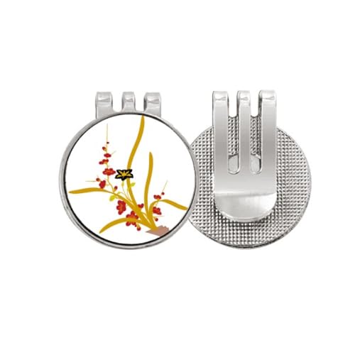 Marqueur de balle de golf émail et clip magnétique peinture fleur japonaise