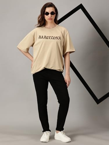 Image of RodZen Women's Cotton Loose Fit Oversized Printed T-Shirt