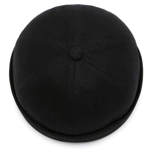 Image of 2 Pcs Mens Brimless Docker Cap Set - Retro Worker Sailor Skull Cap Beanie with Rolled Cuff