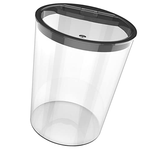 Cabilock Papelera De Acrílico Transparente Papelera Redonda De Plástico Tocadiscos De Susan Elementos Esenciales Del Dormitorio Oficina El Plastico Tanque De Almacenamiento Simple