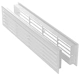 450x92mm Weiß Kunststoff Lüftungsgitter - Türgitter Abluft Zuluft Gitter - Türlüftungsgitter