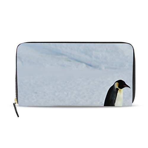 Portefeuille cuir pingouin empereur femme, une idée cadeau originale avec fermeture éclair