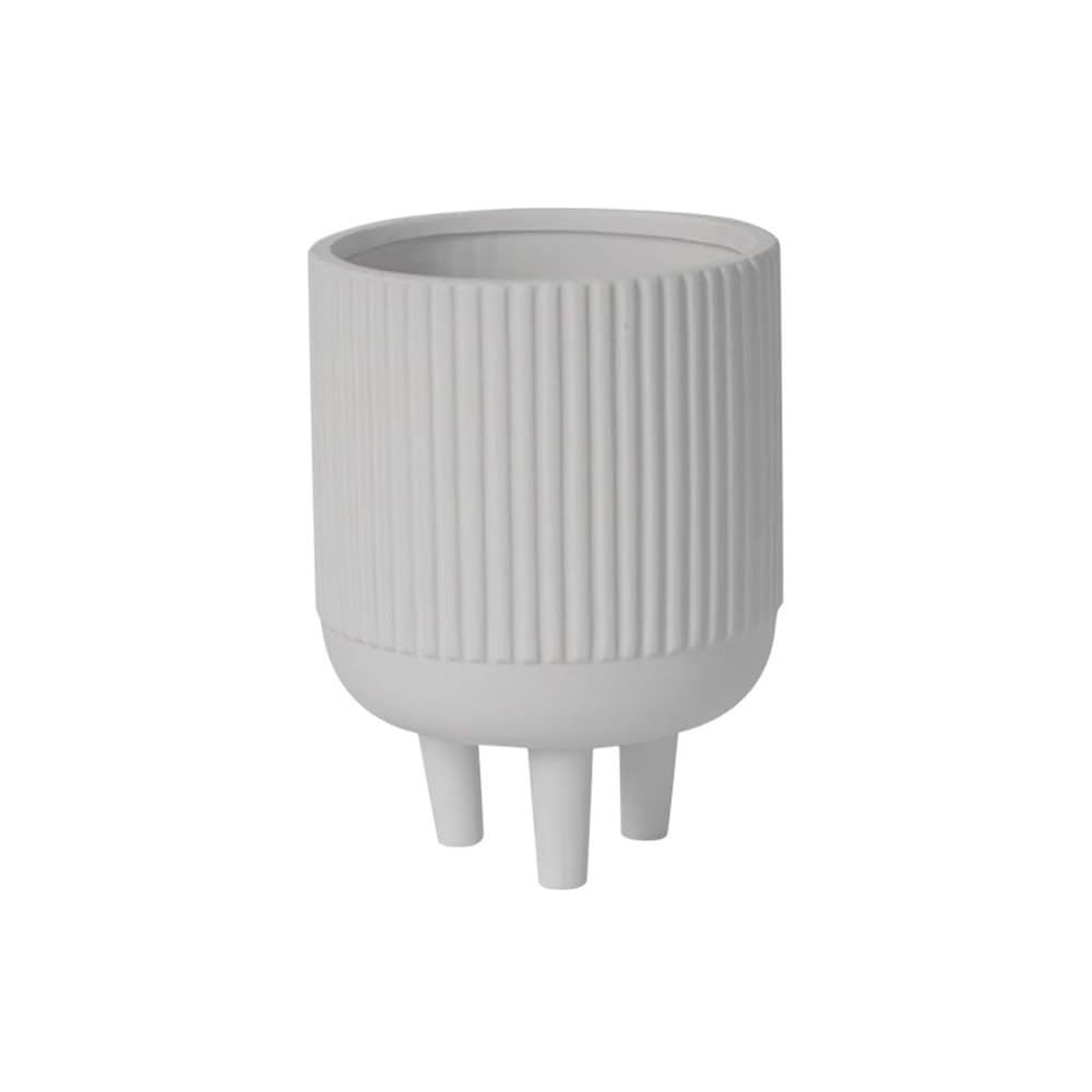 Doniczki z trójnożnym blatem doniczka na rośliny, o teksturze linii, ceramiczna doniczka, do pokoju, balkonu, ogrodu, biura, pojemnik na rośliny, ceramiczne doniczki (biały)