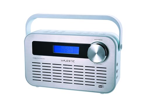 DAB 842N Radio Sveglia DAB/DAB+/FM Con Caricatore USB, Doppio Allarme, Uscita Cuffie, Display LCD Regolabile, Adattatore 5V 1.5A, Per Casa E Ufficio