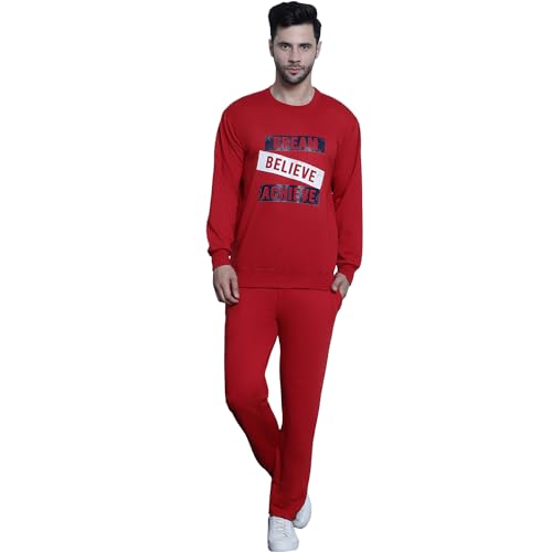 Image of Mack Jonney Printed Round Neck Cotton Fleece Track Suit for Men (Pack of 2)(Kangaroo Pockets)-MACK51565