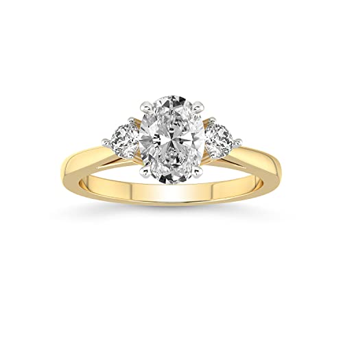 FRIENDLY DIAMONDS 1 Carat - 5 Carat IGI Certified Lab Grown Diamond Ring | 14K Or 18K White, Yellow Or Rose Gold |Synthia Three Stone Lab Diamond Ring | FG-VS1-VS2 Quality2