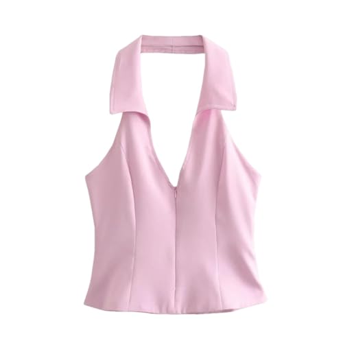 Women Party Casual Sexy Open Back Hanging Neck Shirt Style Top Skirt Set Skirt Shorts Set