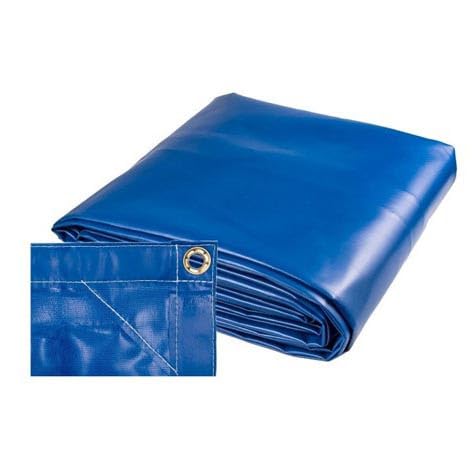 Image of Heavy Duty PVC Blue Tarp 380 GSM - 8' X 30' Waterproof Tarp 380 GSM - Multipurpose Outdoor Tarpaulin for Camping, Canopy, Trailer, Equipment Cover