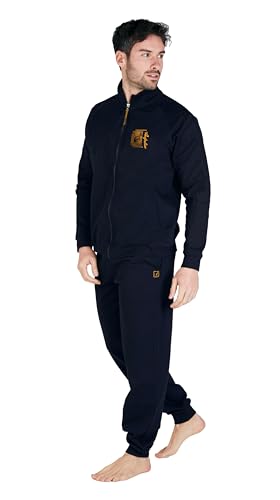 AUSTRALIAN Tuta Homewear Uomo in 100% Poliestere Vari Modelli E Colori, Tuta Completa Maschile (IT, Testo, XXL, Regular, Regular, AUF540-Blu)
