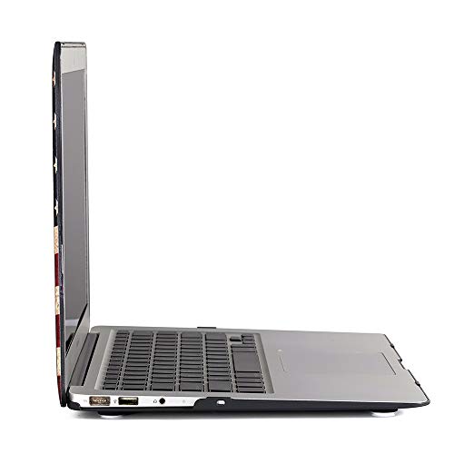 RUBAN Case Compatible with MacBook Air 13 Inch (Models: A1369 & A1466, Older Version 2010-2017 Release), Slim Snap On Hard Shell Protective Cover, (American Flag)