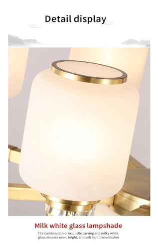 Lámpara de salón de jade natural, cobre y estilo chino villa 4