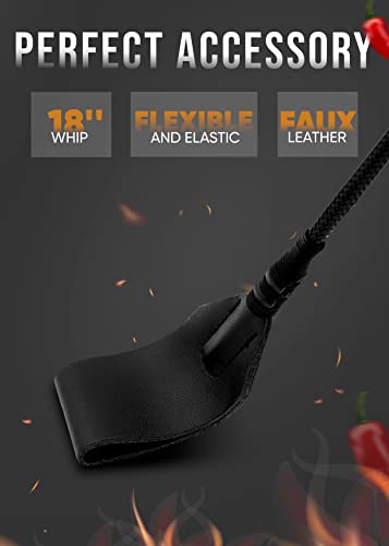 Image of Sex Whip for Bedroom Play 15 inch, BDSM Floggers Adult Play, Spanking Whip Adult Crop for Couples 18 inch - SM Set for Punishment