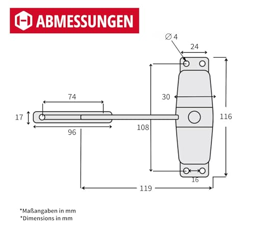 Gedotec Feder-Türschließer aus massivem Stahl | 1 Stück Zugfeder Türschliesser Schwarz für Innen- und Außenbereich | Tür schließt automatisch | Türschließer Gartentor zum Schrauben Gartentürschließer