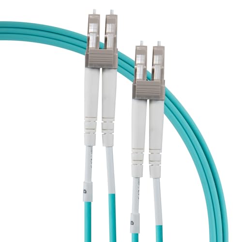 SeKi Cable de fibra óptica dúplex LC/UPC a conector LC/UPC (7,5 m, 50/125μm, OM3, cable de fibra óptica, LSZH, turquesa, multimodo)