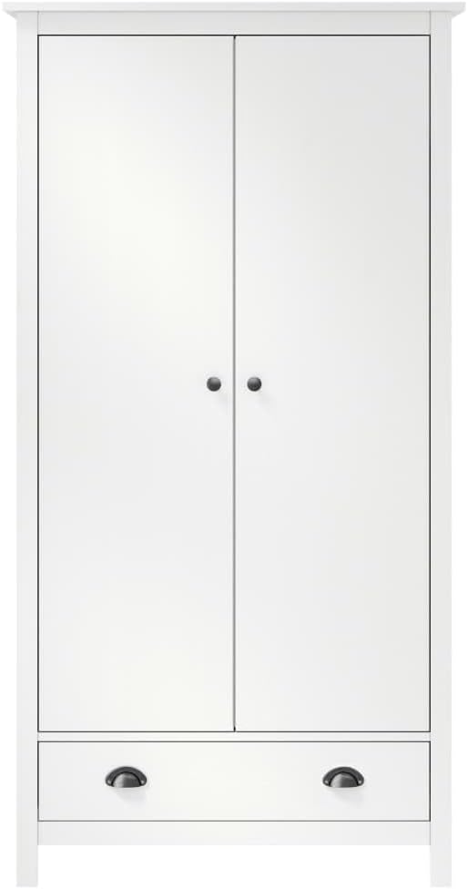 חֲזִית view of the vidaXL Hill 2-Door Wardrobe in white