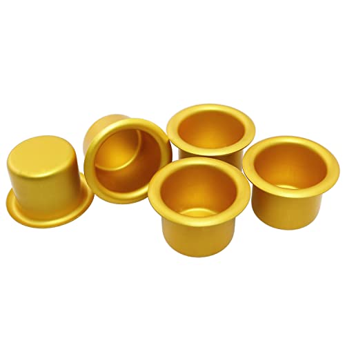 Candle Cup Zyamy 10Pcs Candlestick Holder Cup Candle Drip Protector Gold Candle Holder 27Mm Diameter 18Mm Height Candles Aluminium Cup Decorative Candle Container #TOP4