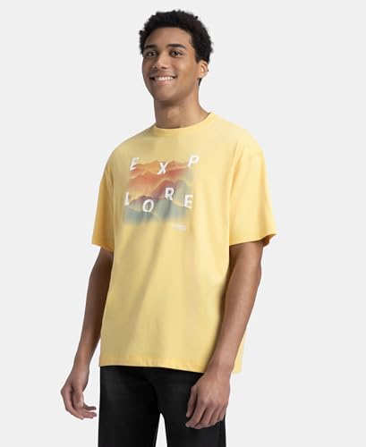 Image of Jockey US81 Men Super Combed Cotton Rich Graphic Printed Round Neck Half Sleeve T-Shirt