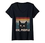 Photo Gallery donna retro ew persone gatto nero divertente anti sociale introverso maglietta con collo a v Photo Gallery donna retro ew persone gatto nero divertente anti sociale introverso maglietta con collo a v