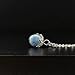 Cairui Design Blue Stone Glow in the Dark 0.4 inch Glass Ball Pendant 925 Sterling Silver Necklace for Women Handmade