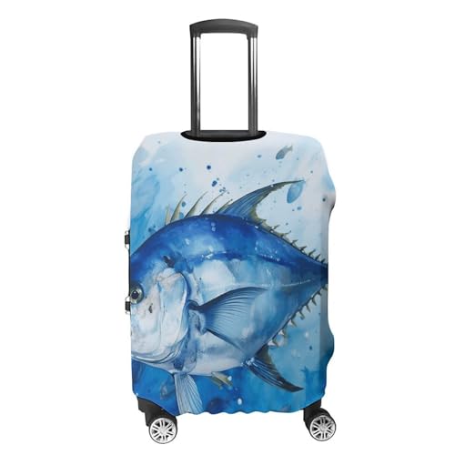 Blue Fish Luggage Cover, Washable Elastic Suitcase Cover Protector Fit 18-32 Inch Luggage4
