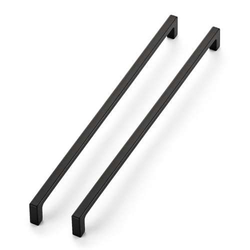 Image of Ravinte Matte Black Square & Solid Cabinet Handles,12-3 /5 Inch,10 Pack