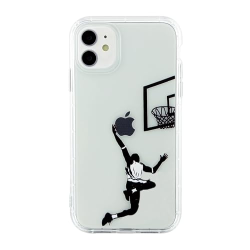Keyihan Cover Compatibile con iPhone 11 (6,1') Custodia con Giocare a Pallacanestro Layup Disegni Pattern Antiurto Trasparente Chiaro Flessibile Morbido TPU Silicone 360 Gradi Protettiva Caso