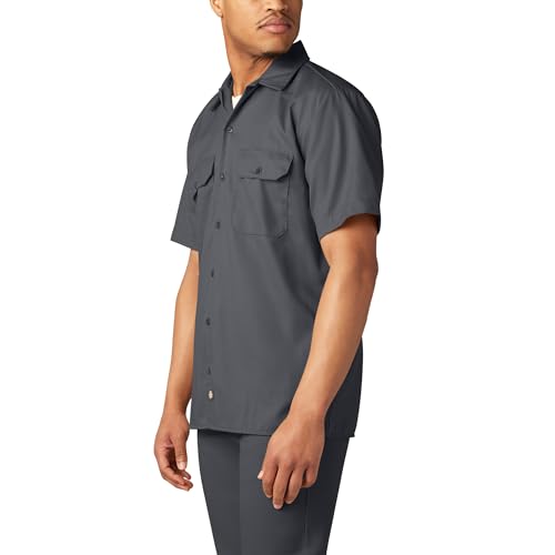 Image of Dickies Men's Short Sleeve Work Shirt - Durable Twill Button Down Shirts for Men, Lightweight Uniform for Daily Wear