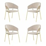 La struttura con gambe in metallo cromate color oro assicura solidità, stabilità e un design elegante, mentre l’imbottitura della seduta e dello schienale, unita alla presenza dei braccioli, garantisce un comfort ottimale. L’altezza totale misura 82 cm, mentre l’altezza da terra alla seduta è di 46 cm. Dimensioni seduta: larghezza 47 cm, profondità 44 cm. L’ingombro delle gambe a terra misura 53 cm in larghezza e 54 cm in profondità. La sedia viene consegnata smontata, il montaggio è semplice e veloce grazie all’utilizzo di viti autofilettanti, come illustrato nello schema.