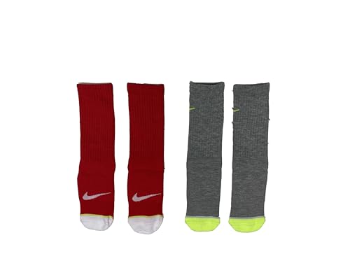 Nike Little Kids' Lightweight Crew Socks 2 Pack (G(UN0399-U10)/R, 5-7)2