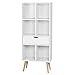 EUGAD Estantería para Libros Estante Separador de Espacios Estantería para Archivos Estantería de Almacenamiento Estantería de Pie con Cajón, 6 Compartimentos, 50x29,5x120cm, Blanco 0010SHG